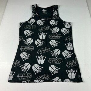 Star Wars Tank Top Shirt Youth Small Black Faded AOP Darth Vader Sleeveless Tee